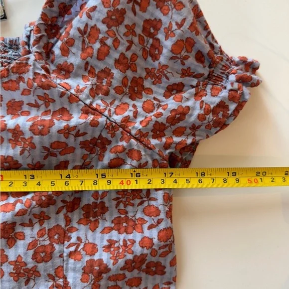 Madewell Floral Blouse in Red and Blue - Picture 12 of 13